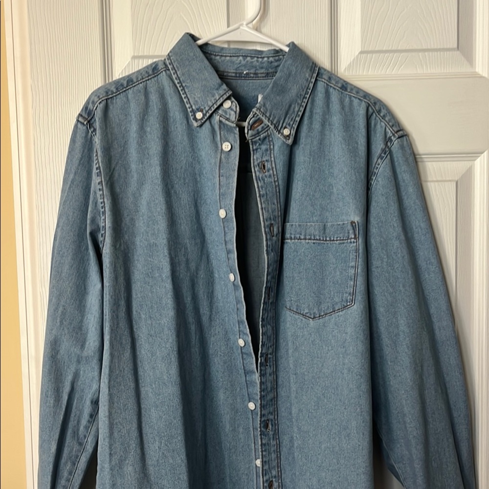 Casual Light Blue Denim Shirt